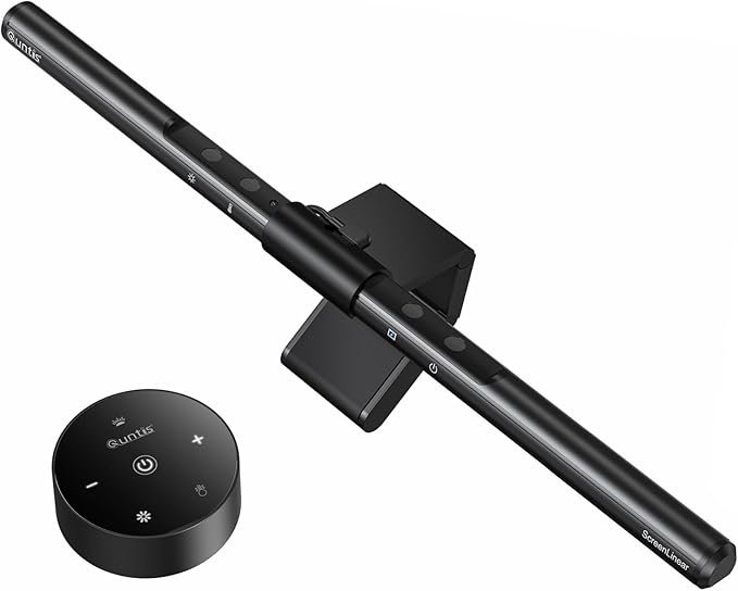 Quntis LED Monitor Bar mounted on computer monitor for desk lighting