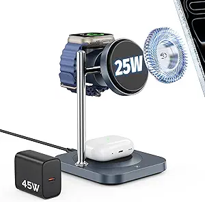 Qi2.2 25W Magnetic 3-in-1 Charging Station for Apple Devices