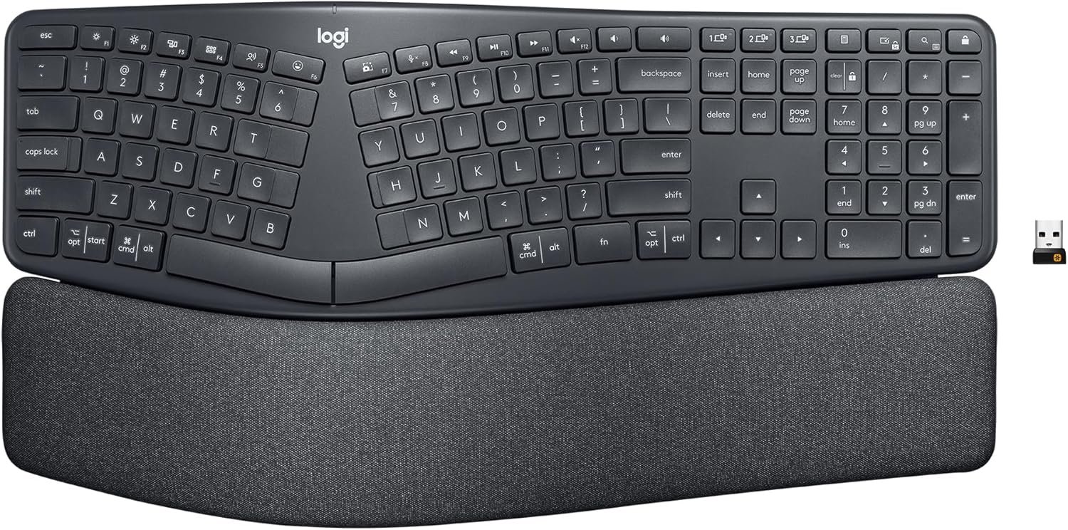 Wave ergonomic curved keyboard