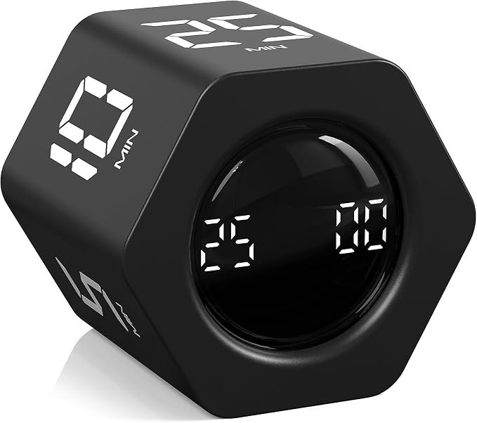 Hexagon Flip Pomodoro Timer on minimalist desk