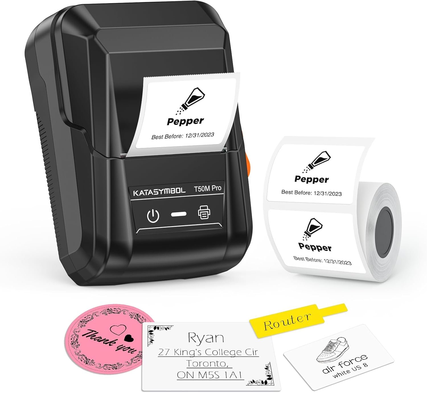 Mini thermal pocket printer printing sticky label notes