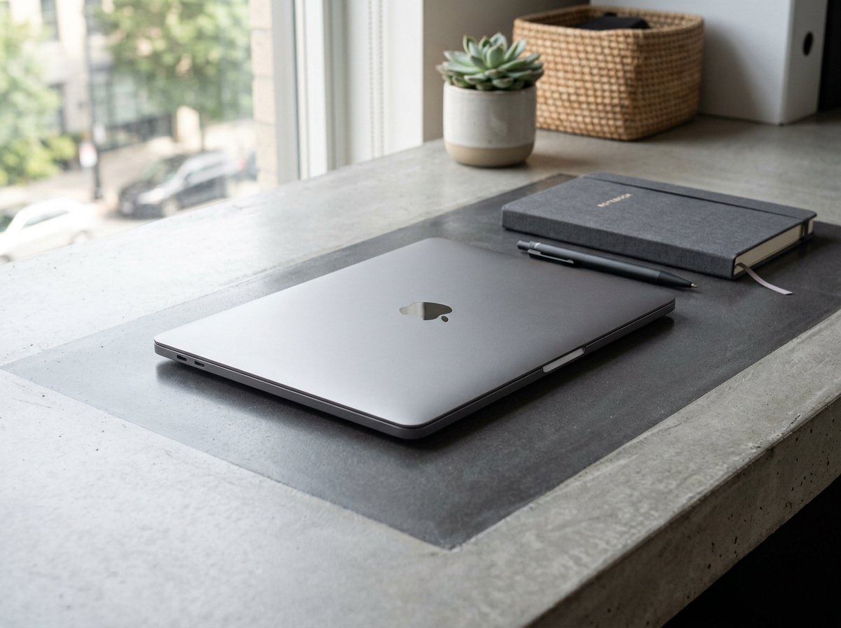 Compact Apple MacBook Neo lightweight laptop resting on modern desk setup