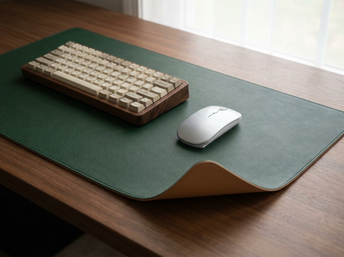 Dual-sided minimalist eco-leather desk pad