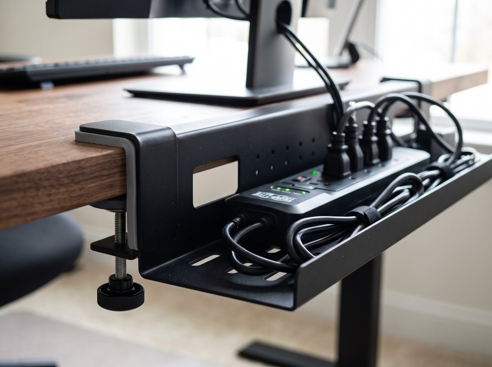 how to hide desk cables without drilling