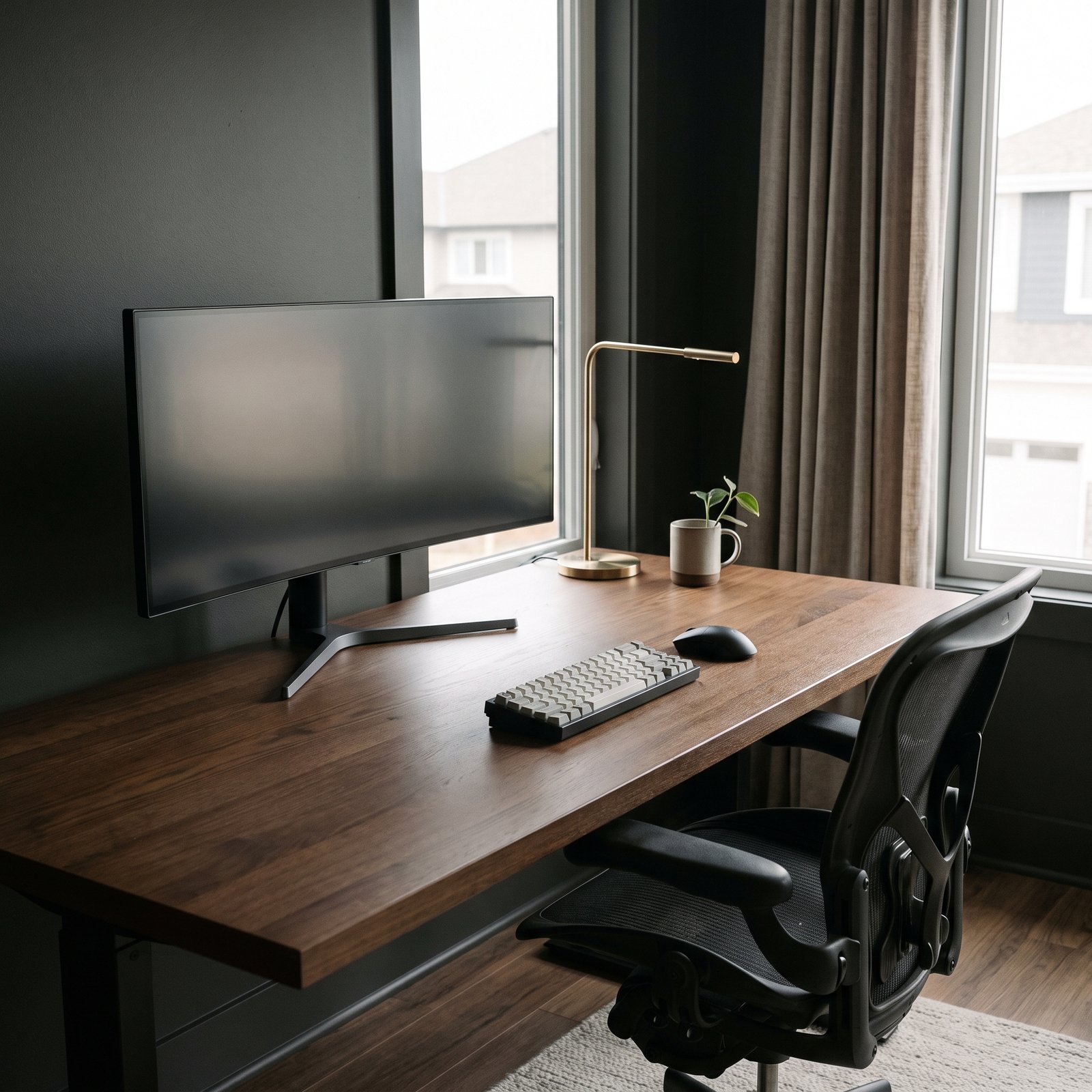 complete home office setup arranged in the right order