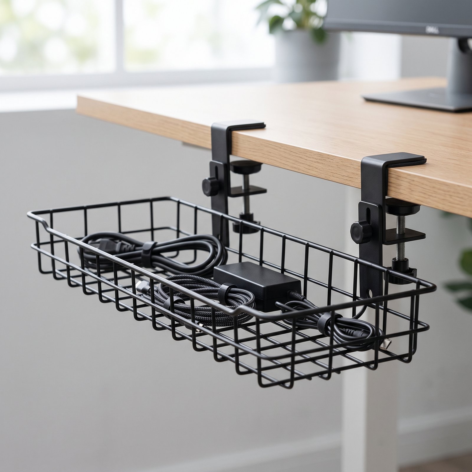Yecaye No-Drill Under Desk Cable Management Tray