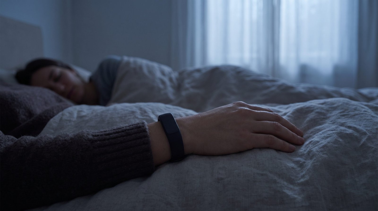 Screenless fitness tracker tracking sleep and overnight health data